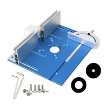Plaque D'Insertion de Table de Routeur en Aluminium pour le Travail Du Bois, Plaque de Routeur Flip avec Guide de Miter et Supports Coulissants