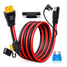 XT60 to SAE Connector, 10AWG XT60 Connector Extension Cable with Inline Fuse 15A/20A, Heavy Duty Pure Copper Female