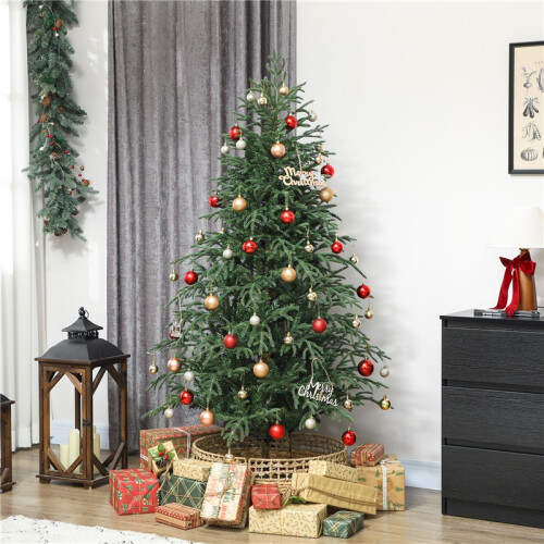 6 ft Full Spruce Christmas Tree with Realistic Dense Tips, Easy Assembly - Green 2