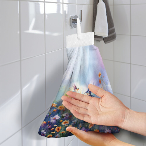 Hummingbird Hand Towels with Loop 2-Pack 1