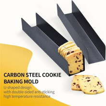 Moule à Biscuits en Forme de U, 4 Pièces, Moule à Cookies en Cranberry Antiadhésif, Moule Rectangulaire à Cookies et Pain pour la Cuisson