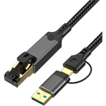10/100/1000Mbps USB C Naar Ethernet Kabel USB3.0 Type C Naar RJ45 Gigabit LAN Netwerk Converter Adapter Kabel CAT6 Kabel, 1m