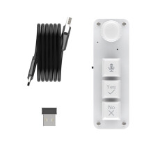 AI Stem Macro Toetsenbord 3 Toetsen Enkele Knop Mechanisch Toetsenbord 2.4G+Bedraad Dubbele Verbinding Intelligente Invoertoetsenbord B