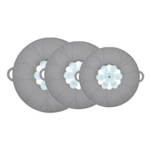 3pcs Silicone Lid Set, Microwave Splatter Cover, Reusable Heat Resistant Lids, Boil Safeguard, Spill Stopper