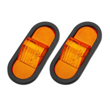2 Piezas 6.5" Luz de Marcador Ámbar de Señal de , Luces de Marcador LED Ovaladas y Luz de Señal de de Media Nave