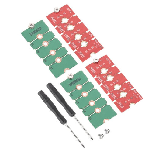 4 Pack M.2 SSD Extender Adapter, 2230/2242/2260/2280 NGFF NVME Extension Bracket PCB Board for Computer Case, Red Green