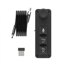AI Voice Macro Keypad 3 Keys Single Knob Mechanical Keyboard 2.4G+Wired Dual Connection Intelligent Input Keypad A