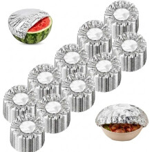 Paquet de 100 Couvercles Alimentaires en Aluminium Élastiques pour Bols, Assiettes et Contenants