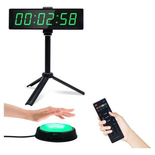 Gym Timer Clock Fitness Timer with Stopwatch Button, Large Digital Stopwatch Countdown Clock, with Stand US Plug