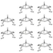 10-Pack Crystal Stands, 40-80mm Sphere Display Holder, for 40-80mm Crystal Balls, for Glass Silver