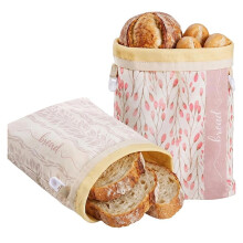 Sacs Ă Pain en Cire D'Abeille pour Pain au Levain Fait Maison, Pack de 2 Sacs RĂ©utilisables en Coton avec Doublure en Cire D'Abeille, Fermeture Ă