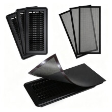 8 Piezas 4x10" Cubierta Magnética de Ventilación y Juego de Rejilla de Piso de Metal, Ventilaciones Resistentes y Caminables con Trampa de Malla