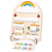 Day of Education Sign Wooden Chalkboard for Kindergarten Preschool and Primary Included Back to School Decor