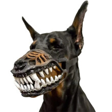 Scary Dog Muzzle for Halloween,Hilarious Dog Costume Muzzle with Large Horror Teeth, Covering Party Comedy 38CM