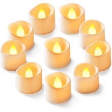 48-Pack Flameless Tea Lights Candles Battery Operated, 200+ Hours Flickering LED Tealights for Halloween Pumpkins B
