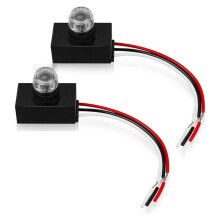 2-Pack Schemer- Tot Dageraad-Fotocel Lichtsensor voor Buitenverlichting, 120-277V Hardwired