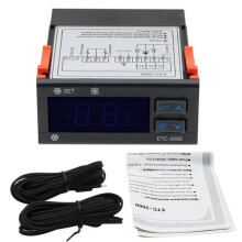 ETC-3000 Digital Temp Controller with Dual NTC Sensors, 220V Refrigeration Defrost Fan Controller