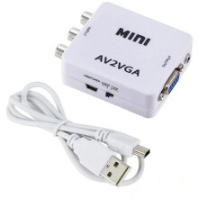 Conversor de Vídeo AV2VGA Caixa Conversora AV RCA CVBS para VGA Conversor de Vídeo Conversor HDTV