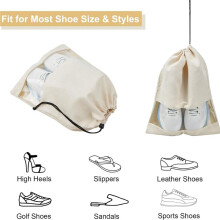 4 Pcs Shoe Bags for Travel with Clear TPU Window & Drawstring Closure Fits for Most Shoes, Washable & Reusable Shoe Bags