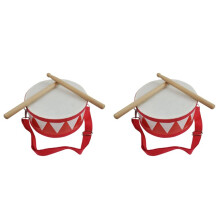 2X Tambor Snare Crianças Brinquedos de Percussão Crianças Instrumento Crianças Mão de Madeira 8 Polegadas Rhythm Sense Instrument Set