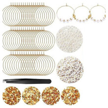 DIY Wine Glass Charms Kit, Drink Glass Making Supplies for Wedding, Party, Bridal Shower Favors