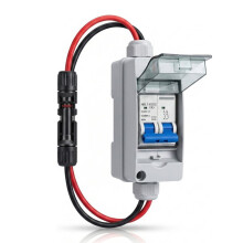 PV Disconnect Box with 600V 63A IP65 HT 2Ways Waterproof Box 1 in 1 Out Solar Photovoltaic PV Combiner Box