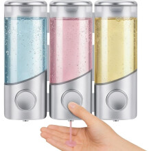 Shampoo & Conditioner Dispenser, Shower Soap - 1050ml (3x350ml) Large Capacity Leak-Proof Pumps for Thick Liquids