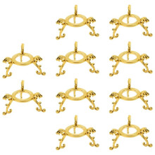 10-Pack Crystal Stands, 40-80mm Sphere Display Holder, for 40-80mm Crystal Balls, for Glass Gold
