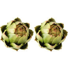 2 Peças Alcachofras Falsas Verdes para Decoração de Tigela, Vegetais e Frutas Falsas, Mesa de Jantar de Fazenda para Casamento Pequena