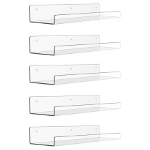 Mensole In Acrilico per Stoccaggio e Organizzazione A Parete, Design Trasparente Chiaro per La Cura Della Pelle, per Bagno, Camera da Letto, Sala