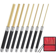 8 Pcs Brass Punch Set & Storage Bag,Precision-Brass Drift Non-Marring Roll Pin Punch for DIY Automotive