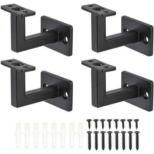 1set Stair Handrail Bracket Adjustable Railing Holder Wall Support Hand Rail Black Staircase Handrail Accessories