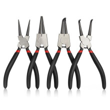 4pcs 7" Snap Ring Pliers Set Internal & External Circlip Plier with Straight/Bent Jaw C Clip Plier