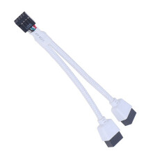 2X Audio HD Extension Cable for PC DIY 15cm Computer Motherboard USB Extension Cable 9 Pin 1 Female to 2 Male Y Splitter