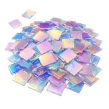 100-Pack Iridescent Acrylic Squares for DIY Projects, Rainbow Holographic Acrylic Sheets 1.18 X1.18in