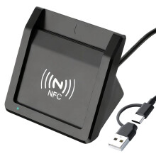 Card Reader with NFC,USB A/C IC Reader 2-in-1 Contact and Contactless for Windows 10/11, OS,Android and Linux