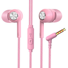 Wired In-Ear Earbuds with Mic Pink Noise-Isolating 3.5mm