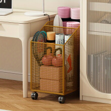 Black Metal Yoga Mat Organizer 3-Tier with Wheels