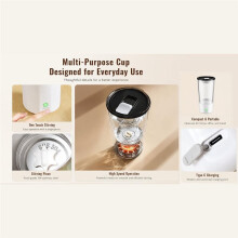 Självrörande Kaffe Mug 12oz USB-C Uppladdningsbar Magnetisk Kaffe Blanda Kopp för Iskaffe Te Protein D