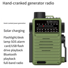 AM/FM/SW Radio Solar Hand Crank Generator Radio Portable Radio Emergencia LED Flashlight SOS Alarm Power Bank