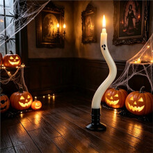 4 Stuk Halloween Decoraties Binnen Spook Taper Kaarsen met Afstandsbediening Schattige Spookachtige Spoken 3D Lont Flikkerende Halloween Kaars