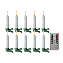 Flameless LED Taper Candles Battery Operated Clip- Candles for Christmas Tree Candle Lights Electric Candles 10PCS