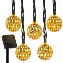 Outdoor Solar Moroccan String Light LED Moroccan Solar String Lights for Garden Fence Christmas 5M 20LED