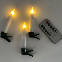 Bougies Taper LED Sans Flamme Bougies à Clip Fonctionnant sur Batterie pour Lumières de Bougie de Sapin de Noël Bougies Électriques 12 Pièce