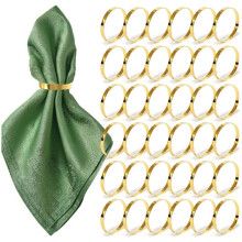 100 Pièce Anneaux de Serviette en Or en Gros, Boucles D'Anneaux de Serviette Ronds Exquises, Adaptées pour les Dîners en Famille, Mariages