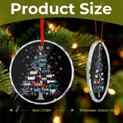 Funny Sewing Machine Ornament Crystal Glass Snowflake 1