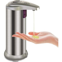 Distributeur de Savon Automatique avec Capteur de Mouvement, Distributeur de Savon Liquide en Acier Inoxydable Sans Contact pour la Cuisine et la