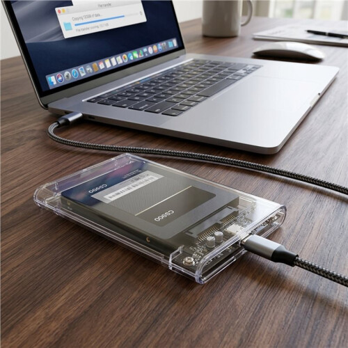 Case para HDD SSD de 2,5 Polegadas, Enclosure de Disco Rígido Externo USB 3.1, Enclosure de HDD Transparente USB 3.1 Tipo C