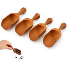 Natural Wooden Scoops for Canisters, Wooden Scoop for Kitchen Storage Jars for Coffee Beans, Tea, Powder, Bath Salt