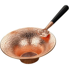 Passoire à Thé Infuseur en Maille de Cuivre Accessoire Traditionnel à Long Manche Filtre Fin pour Feuilles de Thé en Vrac Léger Lotuss
